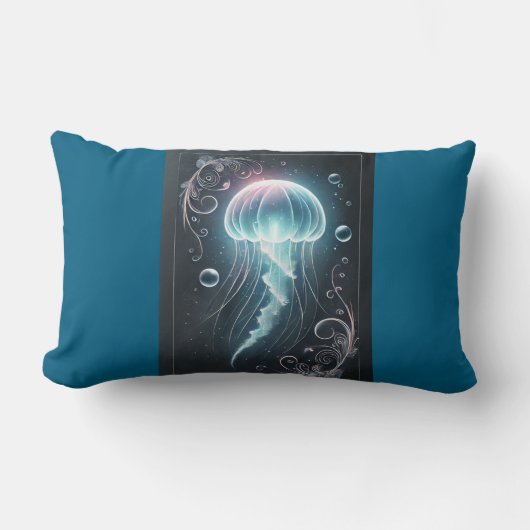 "Deep Sea Elegance: Quallyfish Glow Design" Lendenkissen (Vorderseite)