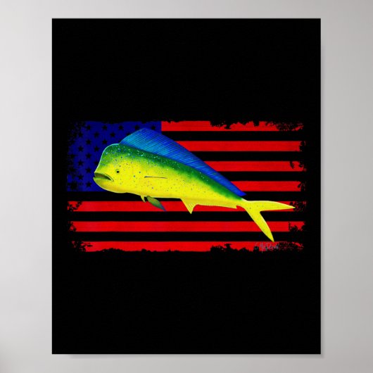 Deep Sea Fishing Mahi Mahi America July 4th  Poster (Vorne)