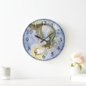 Deep Sea Moon Mermaid Clock von Molly Harrison Große Wanduhr (Zuhause)