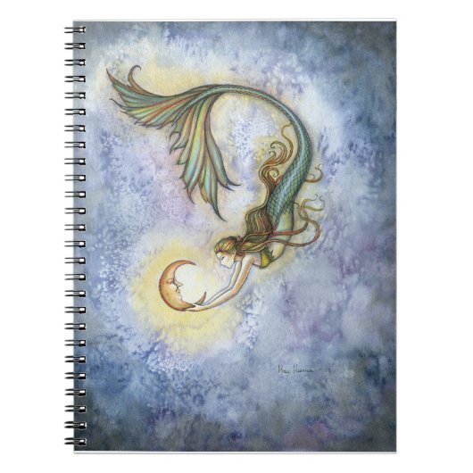Deep Sea Moon Mermaid-Notebook Notizblock (Vorderseite)