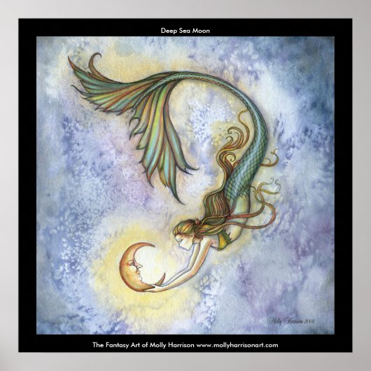 Deep Sea Moon Mermaid Poster drucken (Vorne)
