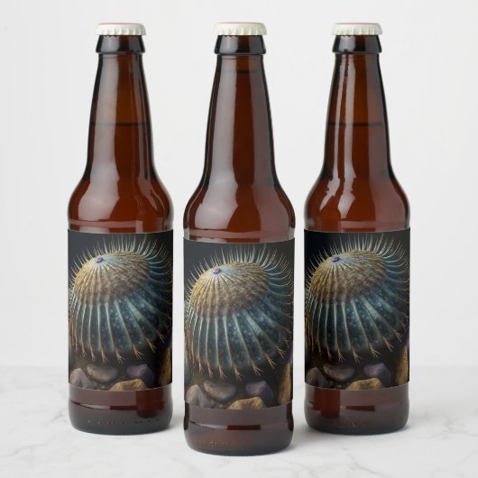 Deep Sea Urchin Bierflaschenetikett (Flaschen)