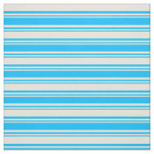 Deep Sky Blue & Beige Lined/Strip Muster Stoff (Muster)