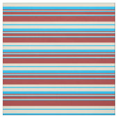 Deep Sky Blue, Beige und Brown Pattern Stoff (Muster)