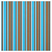 Deep Sky Blue, Brown, Black und Beige Muster Stoff (Muster)