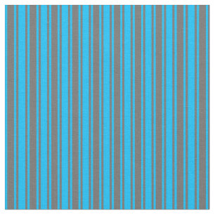 Deep Sky Blue & Dim Grau farbige Streifen Stoff