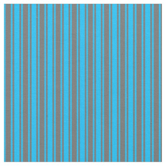 Deep Sky Blue & Dim Grau farbige Streifen Stoff (Nahaufnahme)
