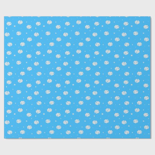 Deep Sky Blue - In Wolkenumrandungspapier Geschenkpapier (Flach)
