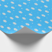 Deep Sky Blue - In Wolkenumrandungspapier Geschenkpapier (Ecke)