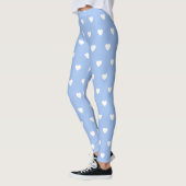 Deep Sky Blue mit White Hearts Leggings (Links)