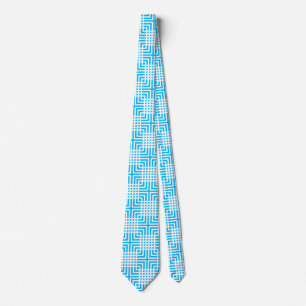 Deep Sky Blue Modern Geometric Krawatte