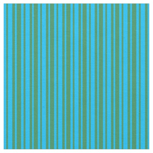 Deep Sky Blue & Sea Green farbene Streifen Stoff (Nahaufnahme)