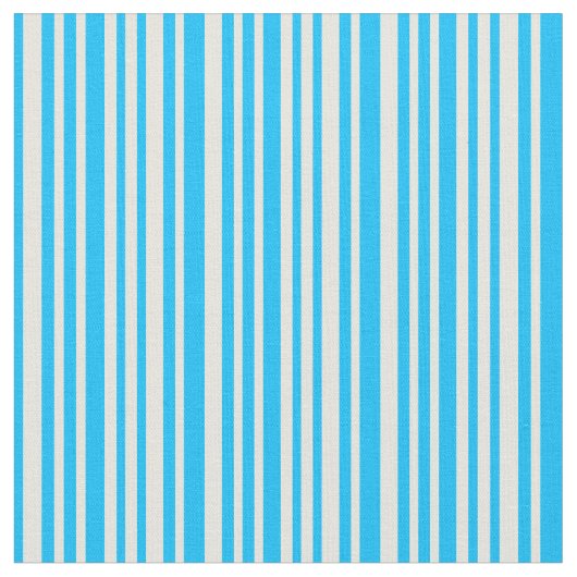 Deep Sky Blue und Beige farbige Linien Stoff (Nahaufnahme)