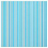 Deep Sky Blue und Beige farbige Linien Stoff (Muster)