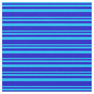 Deep Sky Blue und Blue Lines Muster Stoff