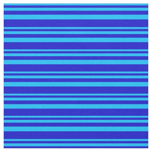 Deep Sky Blue und Blue Lines Muster Stoff (Nahaufnahme)