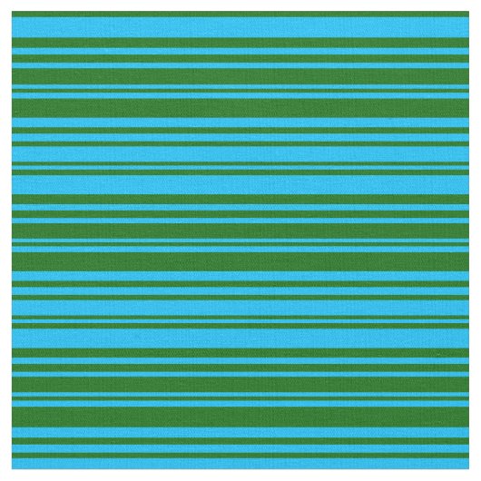 Deep Sky Blue und Dark Green Lines Stoff (Nahaufnahme)