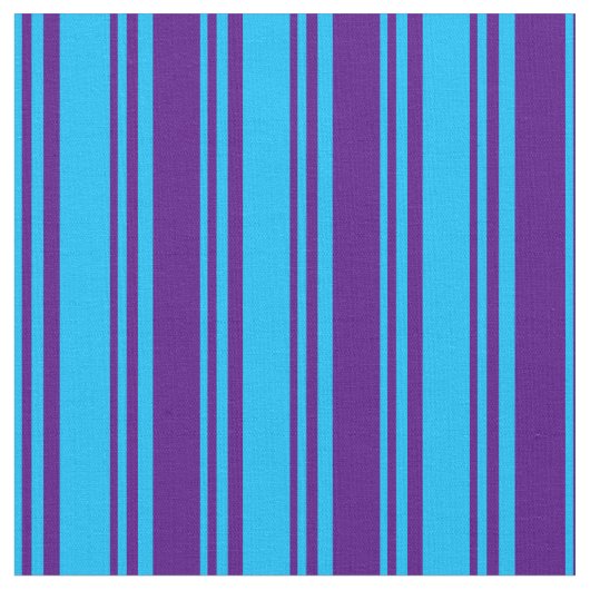 Deep Sky Blue und Indigo Lines Stoff (Nahaufnahme)