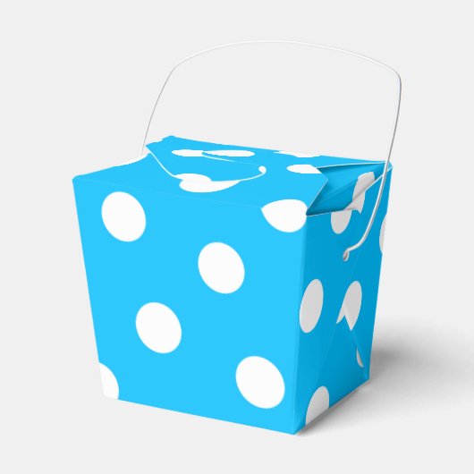 Deep Sky Blue und White Dots Geschenkschachtel (Vorderseite)