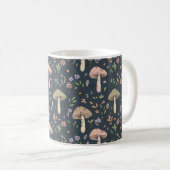Deep Slate Blue Moody Mushroom All Over Print Kaffeetasse (VorderseiteRechts)
