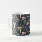Deep Slate Blue Moody Mushroom All Over Print Kaffeetasse (Vorderseite Links)