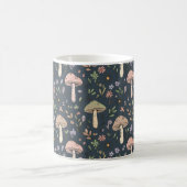Deep Slate Blue Moody Mushroom All Over Print Kaffeetasse (Mittel)