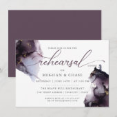 Deep Smoky Lila Gem Geode Einladung (Vorne/Hinten)