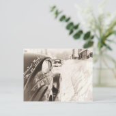 Deep Snow Old Vintage Car Postkarte (Stehend Vorderseite)