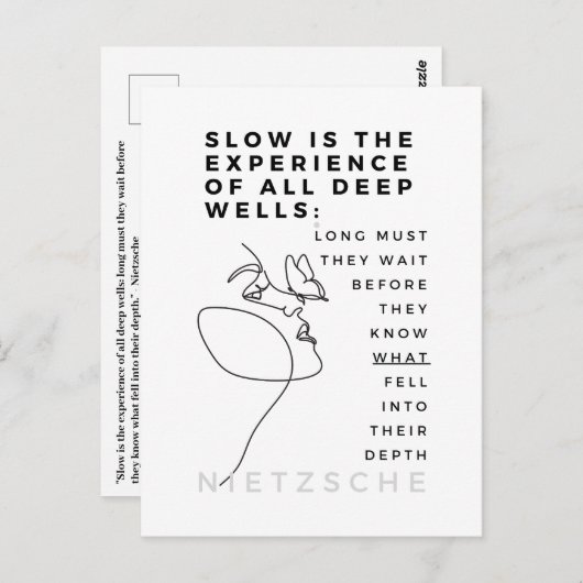 Deep Soul Introvert Philosophie Zitat Nietzsche Postkarte (Vorne/Hinten)