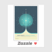 Deep Space Atomic Clock Poster, Blue Version. Aufkleber (Blatt)
