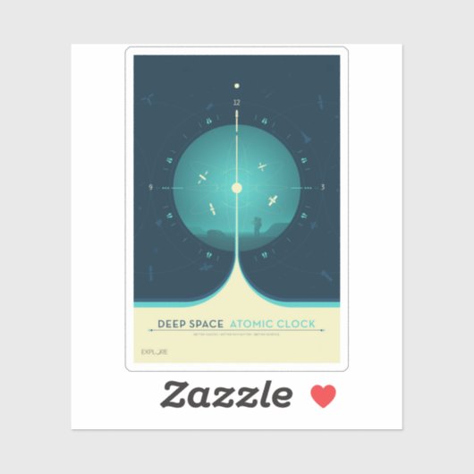 Deep Space Atomic Clock Poster, Blue Version. Aufkleber (Blatt)