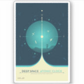 Deep Space Atomic Clock Poster, Blue Version. Aufkleber (Vorderseite)