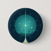 Deep Space Atomic Clock Poster, Blue Version. Button (Vorderseite)