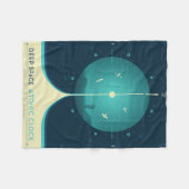 Deep Space Atomic Clock Poster, Blue Version. Fleecedecke (Vorderseite (Horizontal))