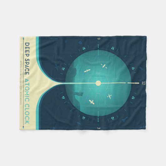 Deep Space Atomic Clock Poster, Blue Version. Fleecedecke (Vorderseite (Horizontal))