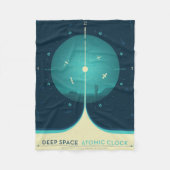 Deep Space Atomic Clock Poster, Blue Version. Fleecedecke (Vorderseite)