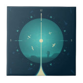 Deep Space Atomic Clock Poster, Blue Version. Fliese (Vorderseite)