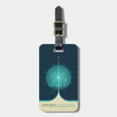 Deep Space Atomic Clock Poster, Blue Version. Gepäckanhänger (Vorderseite vertikal)