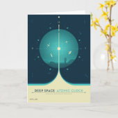 Deep Space Atomic Clock Poster, Blue Version. Karte (Gelbe Blume)
