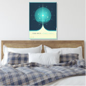 Deep Space Atomic Clock Poster, Blue Version. Leinwanddruck (Insitu (Schlafzimmer))