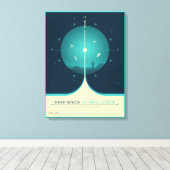 Deep Space Atomic Clock Poster, Blue Version. Leinwanddruck (Insitu (Holzboden))