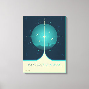 Deep Space Atomic Clock Poster, Blue Version. Leinwanddruck