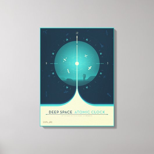 Deep Space Atomic Clock Poster, Blue Version. Leinwanddruck (Vorderseite)