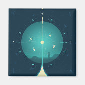Deep Space Atomic Clock Poster, Blue Version. Magnet (Vorne)