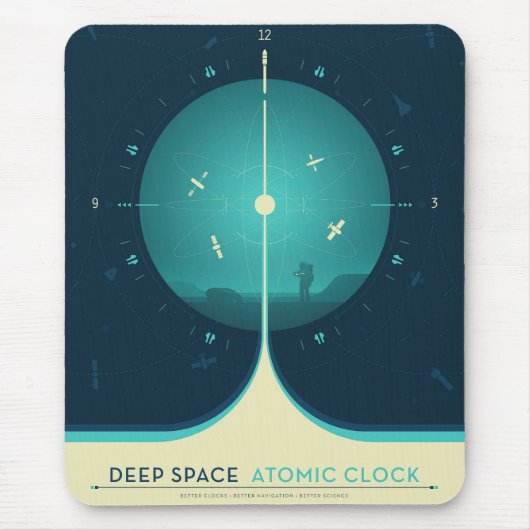 Deep Space Atomic Clock Poster, Blue Version. Mousepad (Vorne)