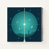 Deep Space Atomic Clock Poster, Blue Version. Notizblock (Rückseite)