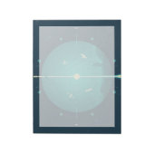 Deep Space Atomic Clock Poster, Blue Version. Notizblock (Rotiert)