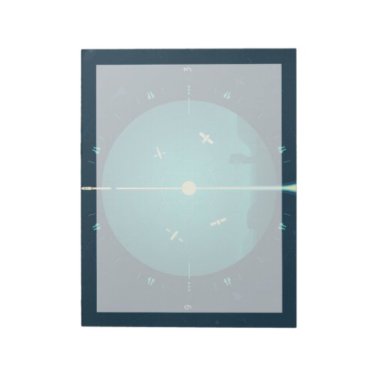 Deep Space Atomic Clock Poster, Blue Version. Notizblock (Rotiert)