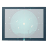 Deep Space Atomic Clock Poster, Blue Version. Notizblock (Vorderseite)