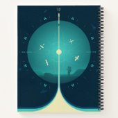 Deep Space Atomic Clock Poster, Blue Version. Notizblock (Rückseite)